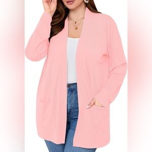 Women's Pink Open Front lightweight Cardigan plus size 4x NWT